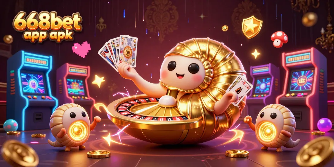 Experience the thrill of winning with the 668bet app apk, showcasing a vibrant 3D casino world.