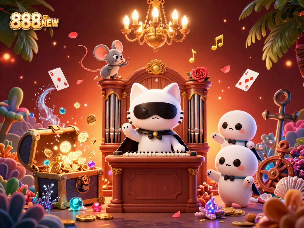 Experience thrilling gameplay with 888NEW's vibrant gambling world, showcasing rich 3D casino elements.