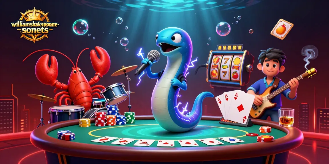 Engage in thrilling casino fun with williamshakespeare-sonnets featuring vibrant 3D illustration of electric eel DJ.