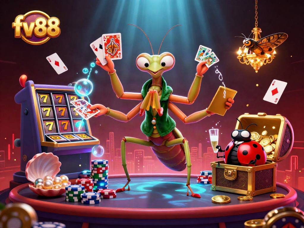 Experience the excitement of casino gameplay with fv88's vibrant characters and rich gaming elements.