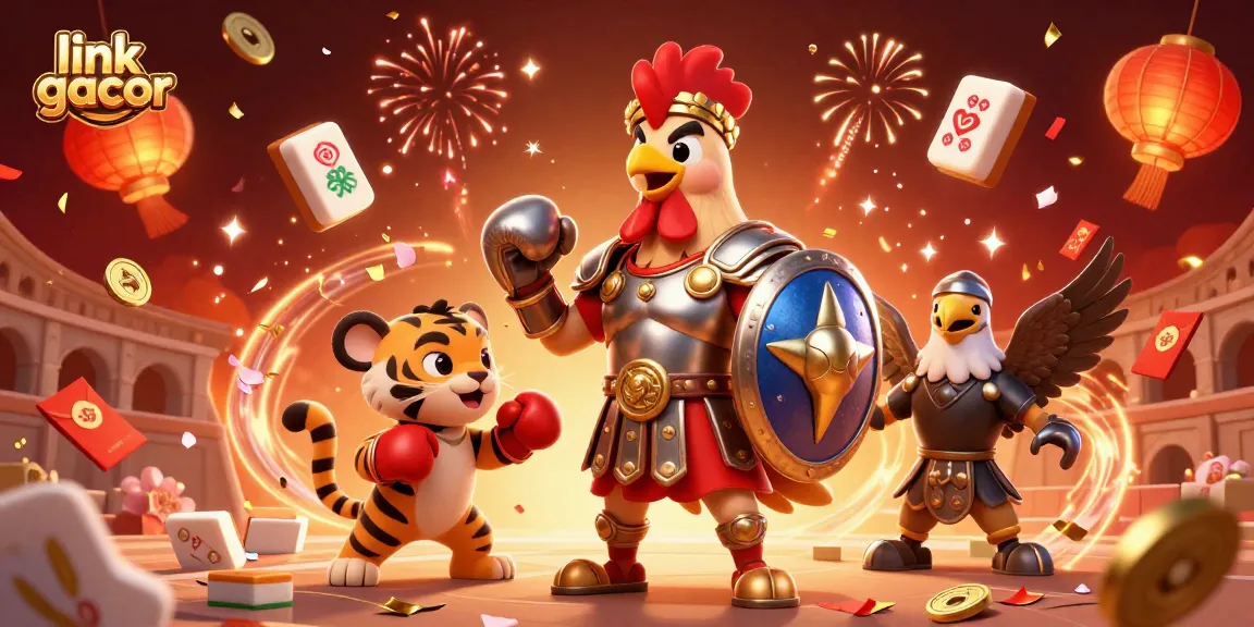 Experience thrilling gameplay at link gacor with vibrant 3D illustrations showcasing unique gaming elements.