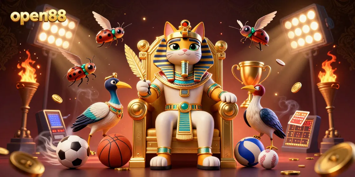 Join the action with open88 as the Egyptian pharaoh cat rules over thrilling sports betting games.