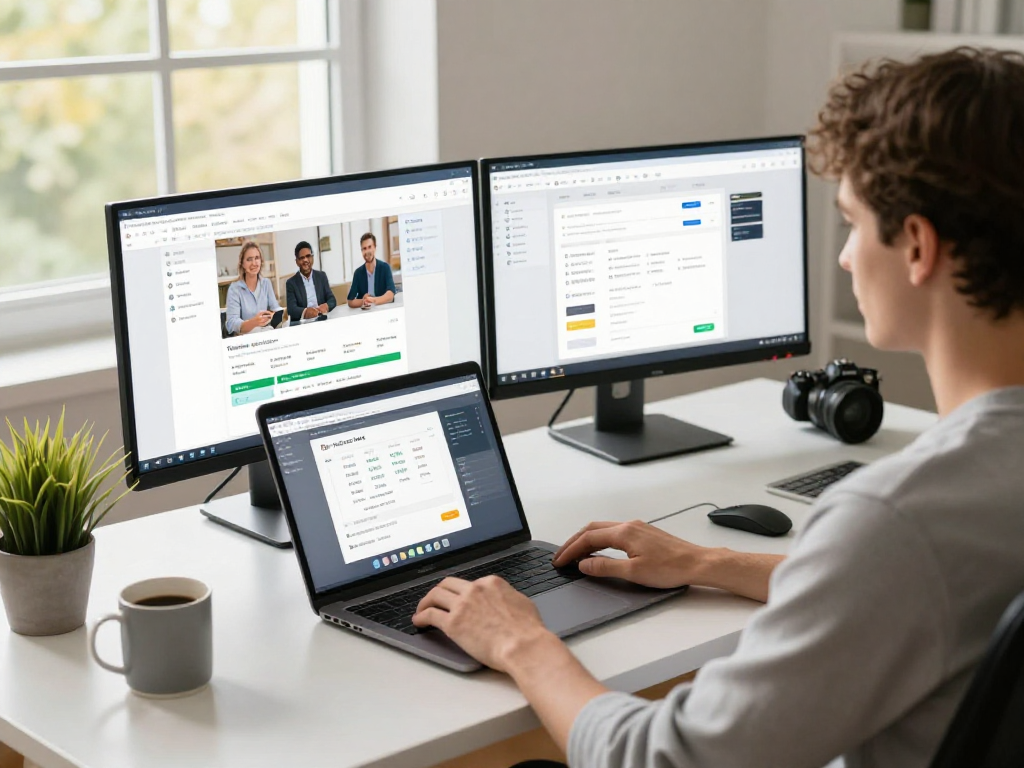 Seamless remote work with ToDesk software on modern setup.