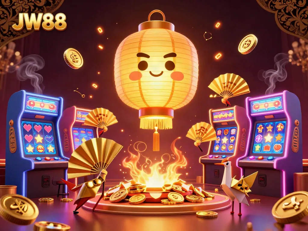 Experience excitement at JW88 with a dynamic casino atmosphere featuring animated characters and vibrant gaming elements.