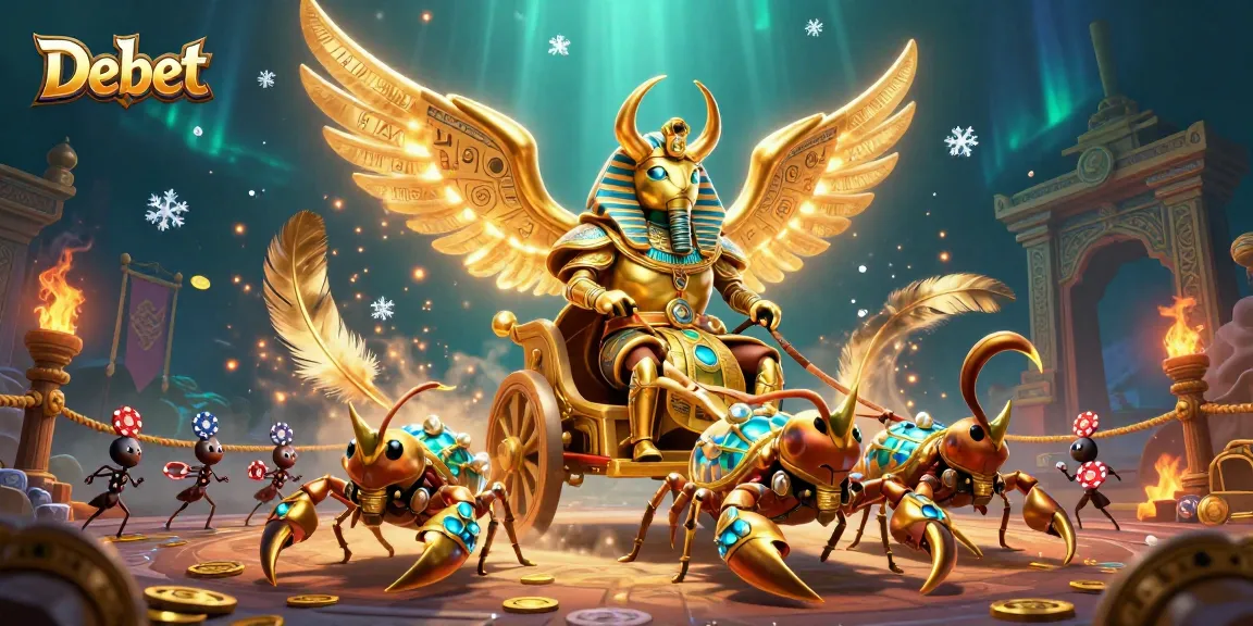 Engage in thrilling gameplay with Debet as golden beetles and scorpions spark your betting excitement.