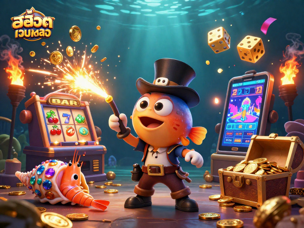 Engage in thrillingสล็อตเว็บตรง gameplay with vibrant 3D characters and casino elements.