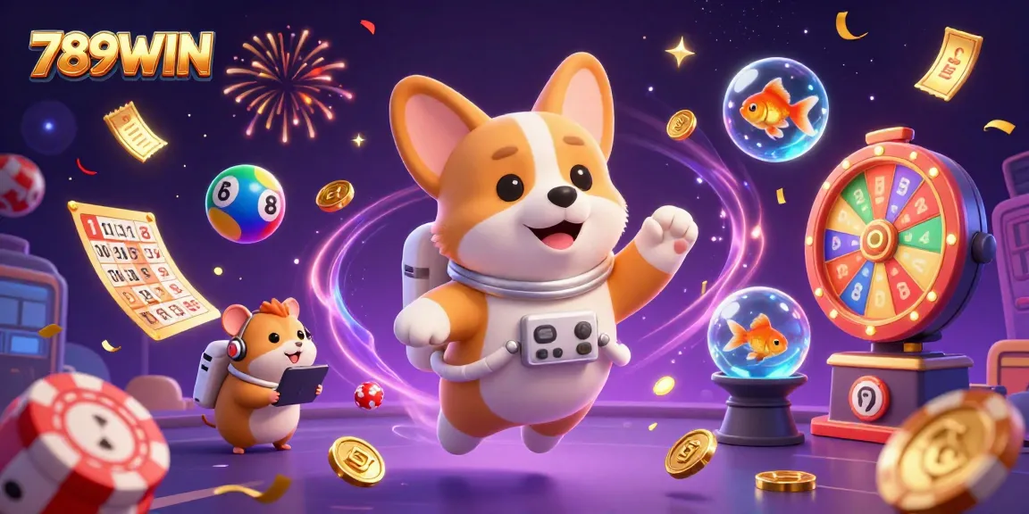 Experience the thrill of gaming with 789WIN, as colorful elements and exciting characters blend in a vibrant casino scene.