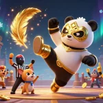 IWIN GAME showcases a colorful 3D wrestling scene with panda and chihuahua in an exciting gambling atmosphere.