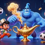 Experience the excitement at nha cai xin88 with a dazzling illustration of sports betting and casino elements.