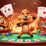 Experience the excitement of trang chủ pq88 at a lively comedy casino club with animated hyenas.