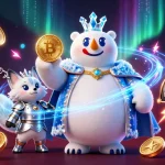 Engage in thrilling gameplay at uk88 with the ice king and fox amidst neon slot reels.
