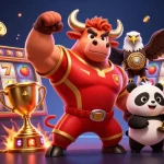 Zowin champions celebrate wins in slots with trophies and vibrant gaming elements