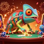 Experience exhilarating casino action with debet as the chameleon owner gathers golden coins and spinning jackpots.