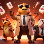 Engage with nhà cái uy tín as cartoon raptors navigate a VIP casino lounge, showcasing vibrant gaming elements.