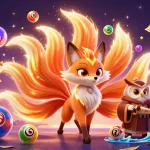 Experience thrilling moments with red88 and vibrant lottery elements in this colorful casino illustration.