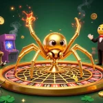 Experience thrilling gameplay at open88 with vibrant characters in a golden roulette web scene.