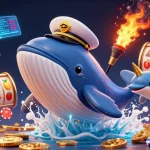 Engage with the exciting slot bonus experience featuring a whale, narwhal, and playful dolphins amidst casino elements.