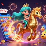 Engage with the colorful scene in online casino Australia featuring a mermaid princess and slot games.